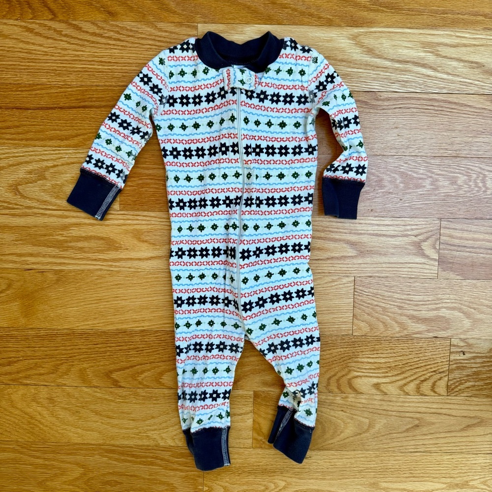 HannaJams Zip Up Sleeper - 70cm 9-12 Mo - Fair Isle Print Hanna Andersson